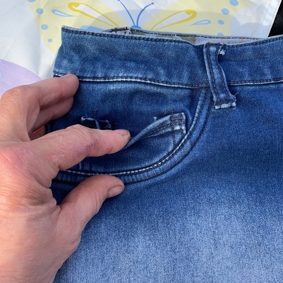 Flip Side Dual Frayed Denim Jean Shorts 2 Shorts in 1 Blue Ombré or Floral 17 - Picture 11 of 14